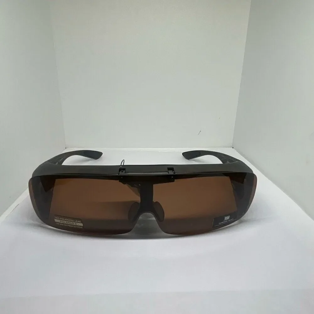 Barricade Tortoise Polarized Flip Up Fit Over Sunglasses UV400 Wrap Around